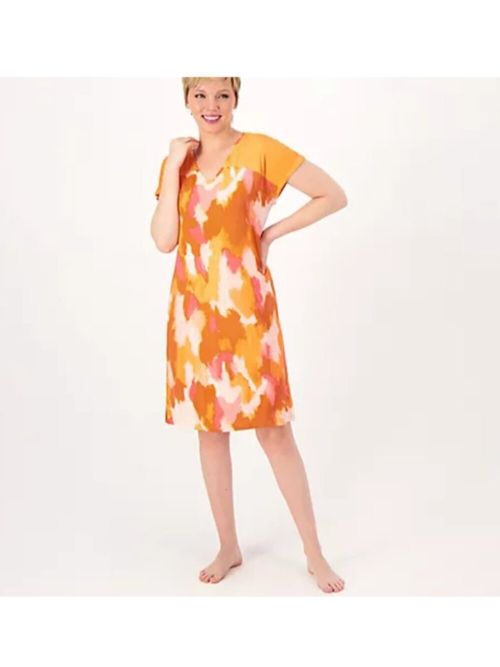 Zuda z-refresh Dress Dolman Sleep Size M Pink Orange A589779